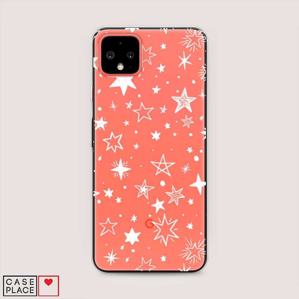 фото Силиконовый чехол "звездочки графика белая" на google pixel 4 xl awog