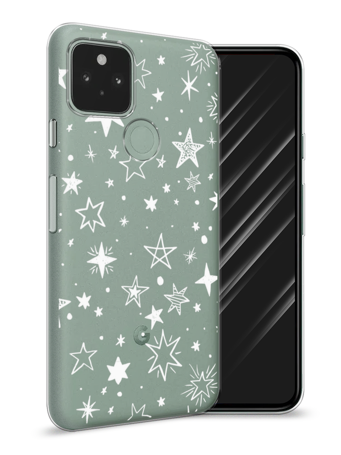 

Чехол Awog на Google Pixel 5A "Звездочки графика белая", Разноцветный, 271050-7