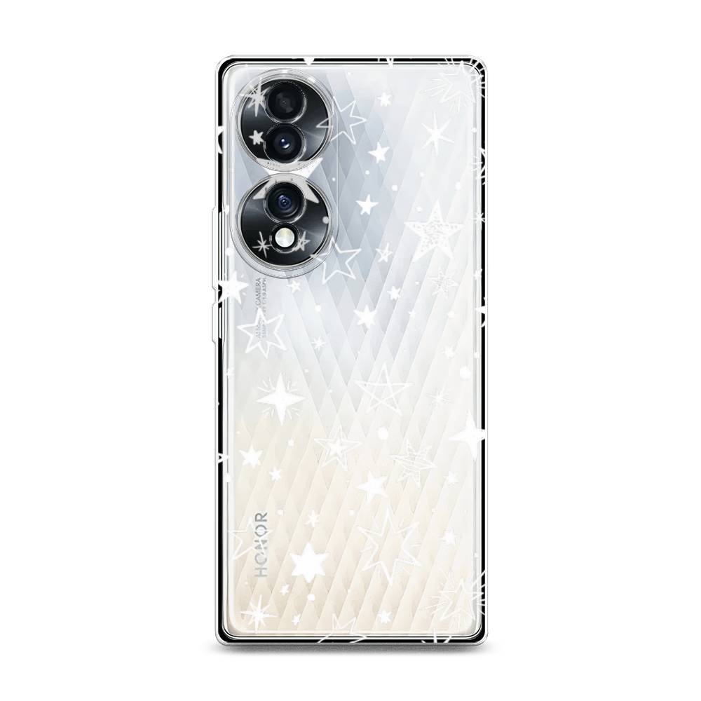 фото Силиконовый чехол "звездочки графика белая" на honor 70 awog