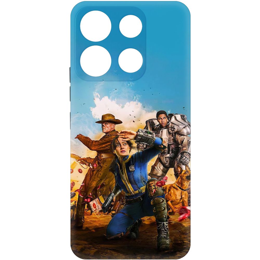 

Чехол-накладка Krutoff Soft Case Фоллаут (Fallout) - Люси, Гуль и Аарон для ITEL A60s