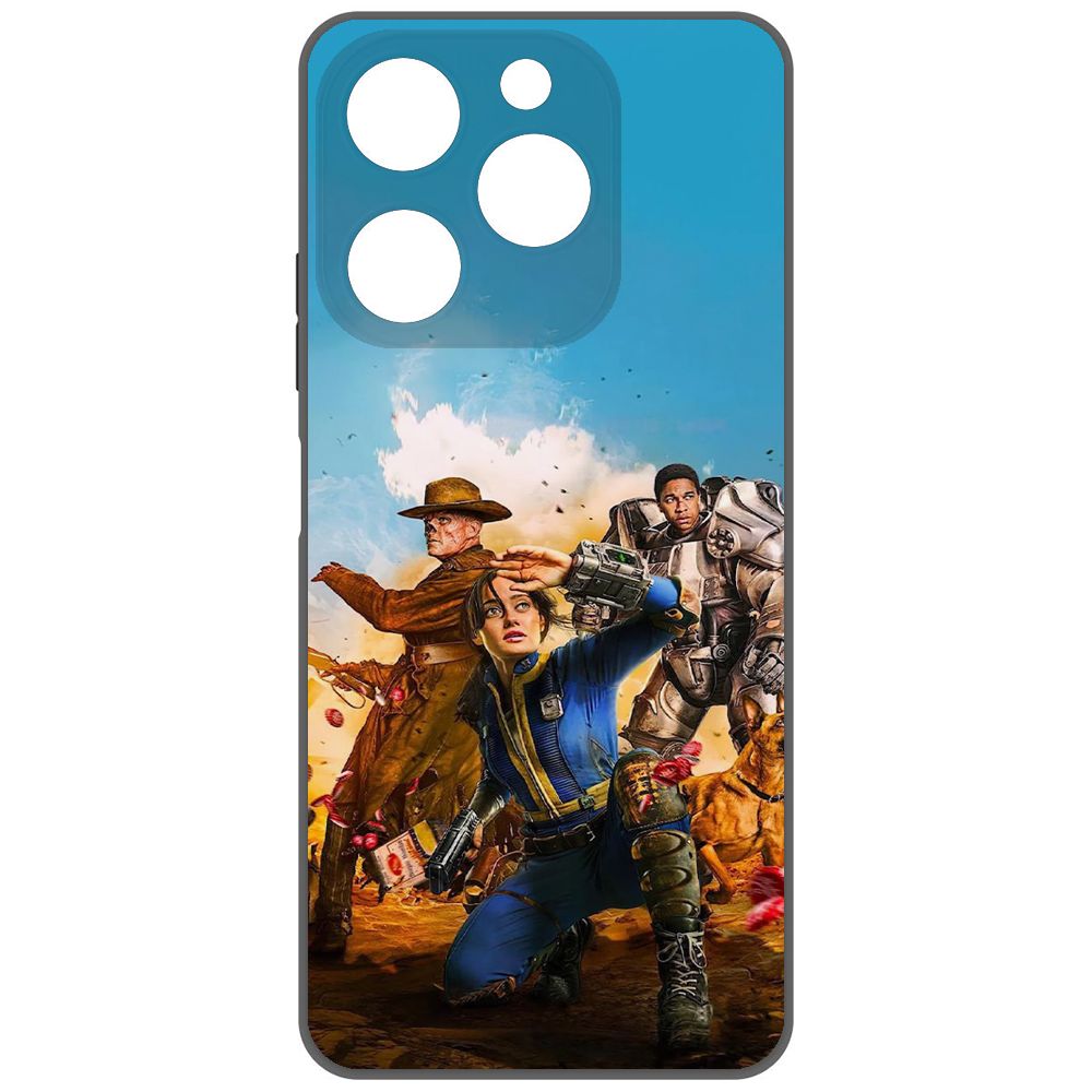 

Чехол-накладка Krutoff Soft Case Фоллаут (Fallout) - Люси, Гуль и Аарон для ITEL A70