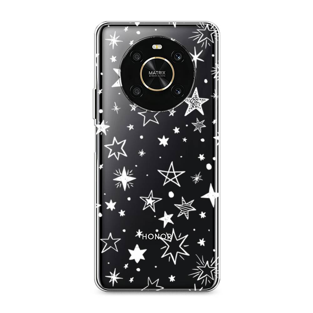 фото Силиконовый чехол "звездочки графика белая" на honor x9 awog