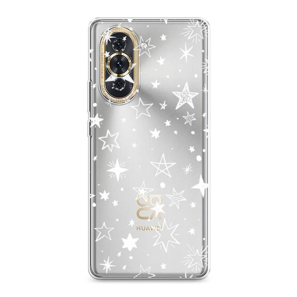 фото Силиконовый чехол "звездочки графика белая" на huawei nova 10 awog