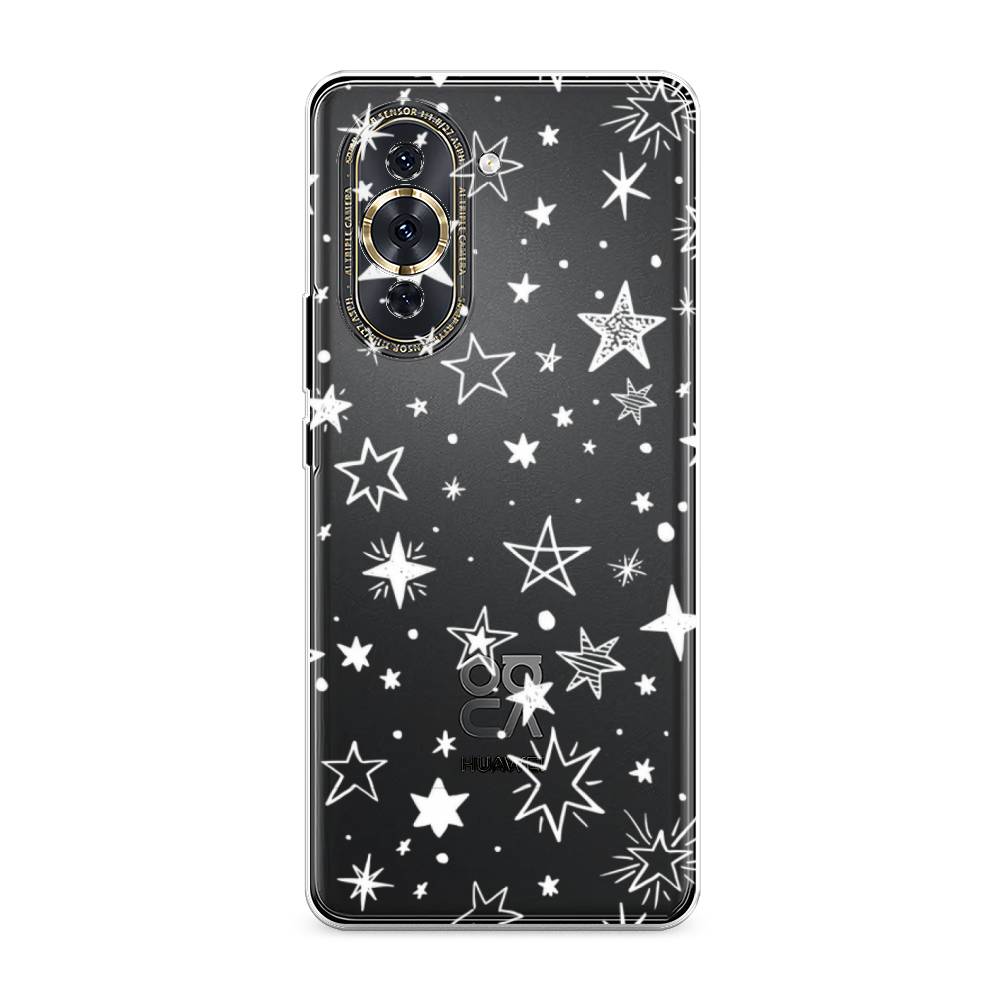 фото Силиконовый чехол "звездочки графика белая" на huawei nova 10 pro awog