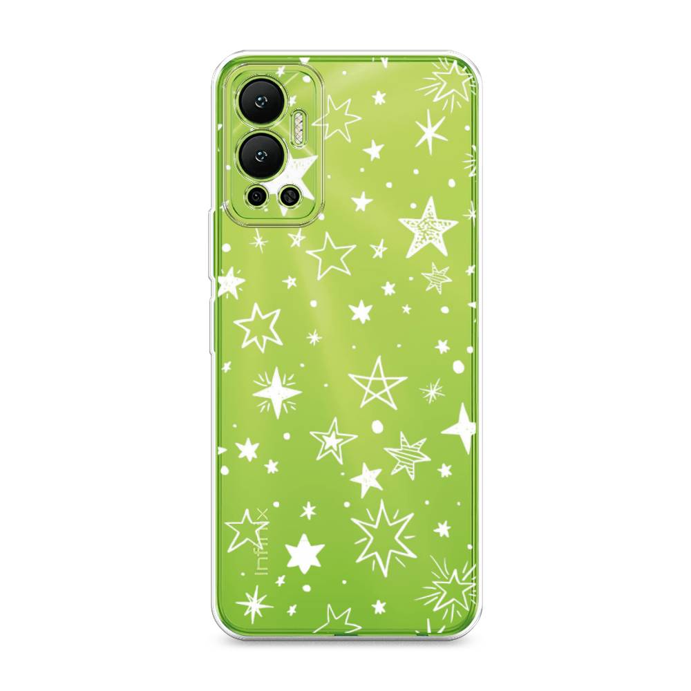 фото Силиконовый чехол "звездочки графика белая" на infinix hot 12 awog