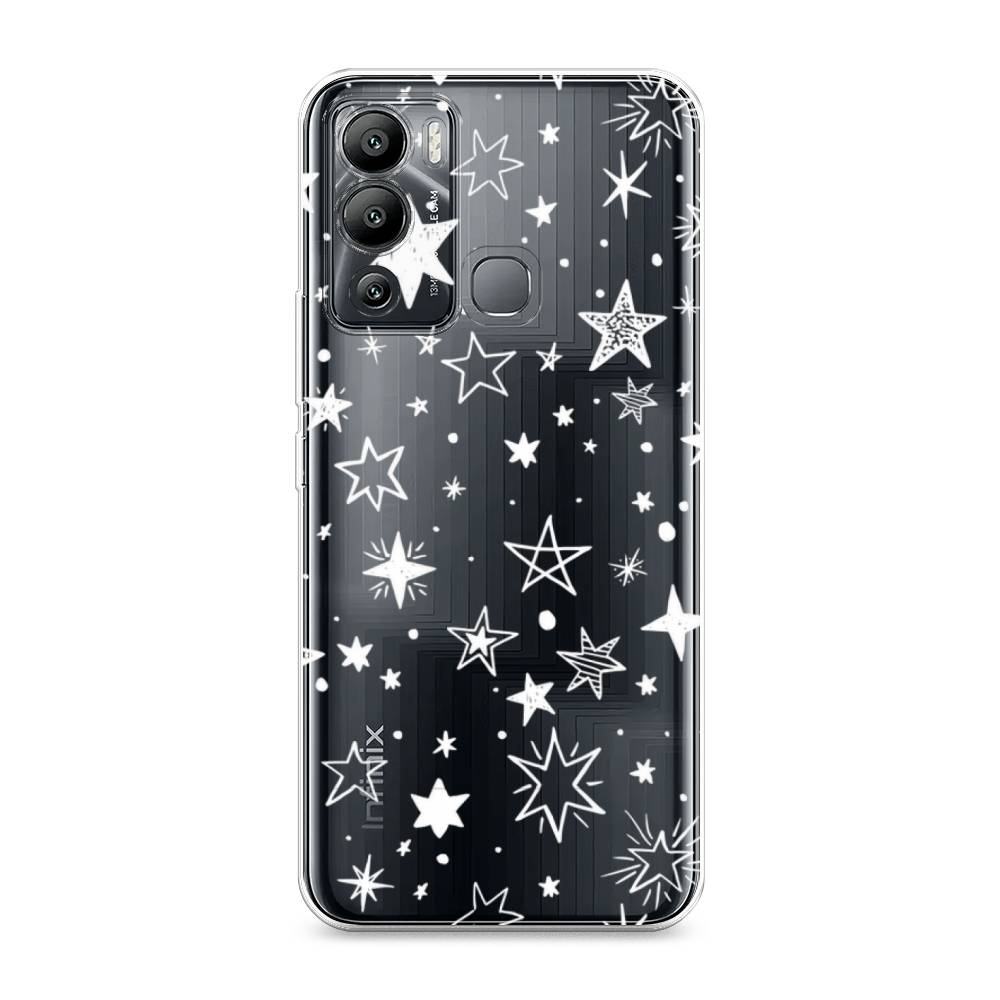 фото Силиконовый чехол "звездочки графика белая" на infinix hot 12i awog