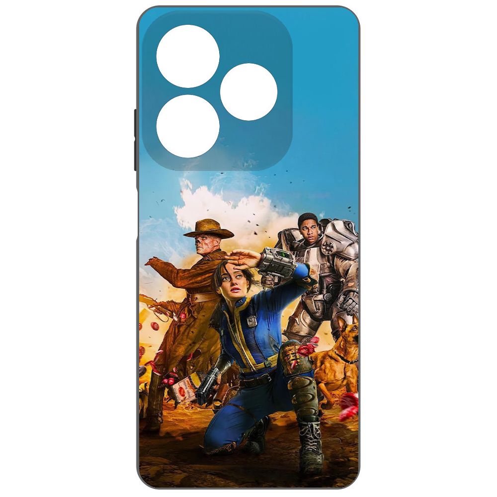 

Чехол-накладка Krutoff Soft Case Фоллаут (Fallout) - Люси, Гуль и Аарон для ITEL P55