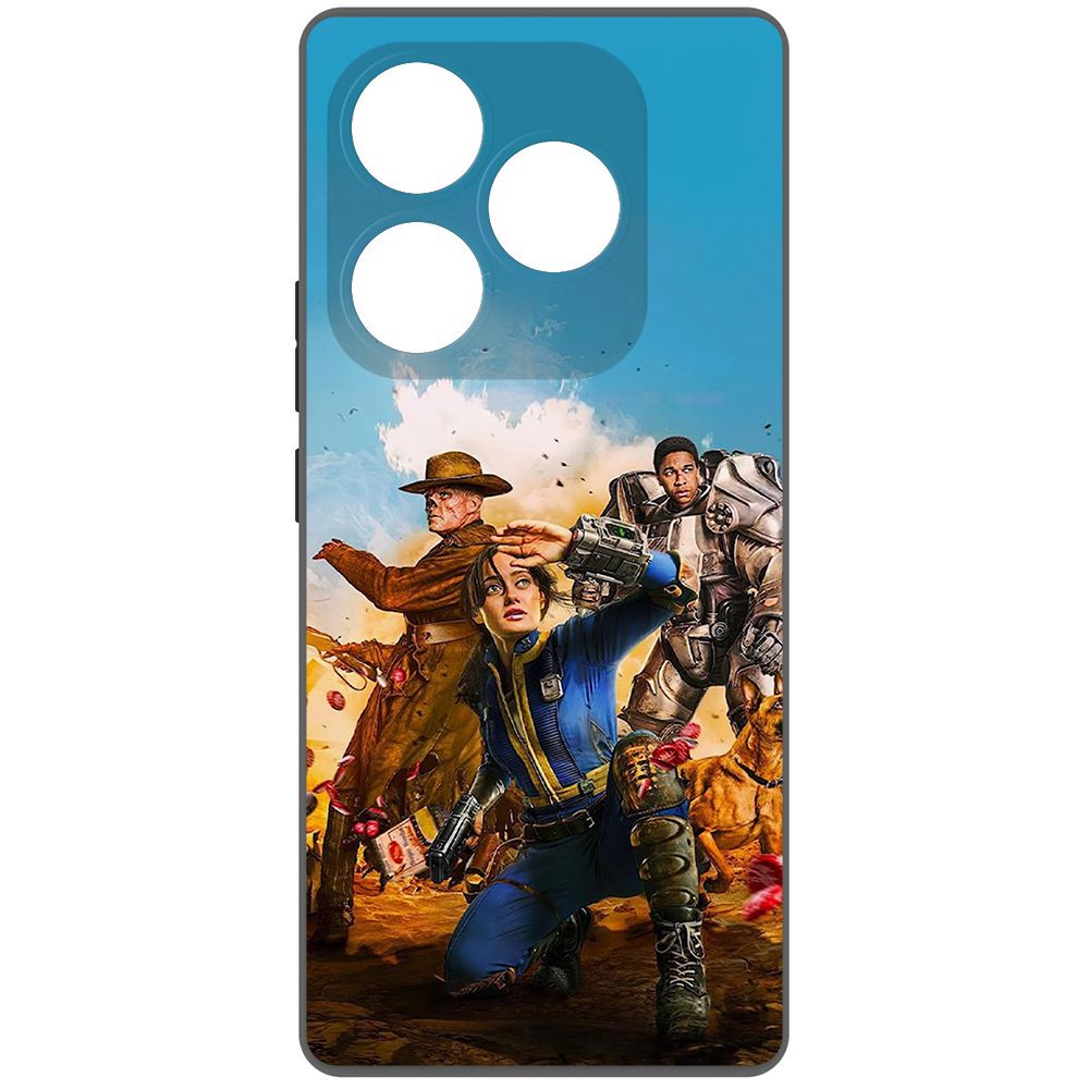 

Чехол-накладка Krutoff Soft Case Фоллаут (Fallout) - Люси, Гуль и Аарон для ITEL S23+