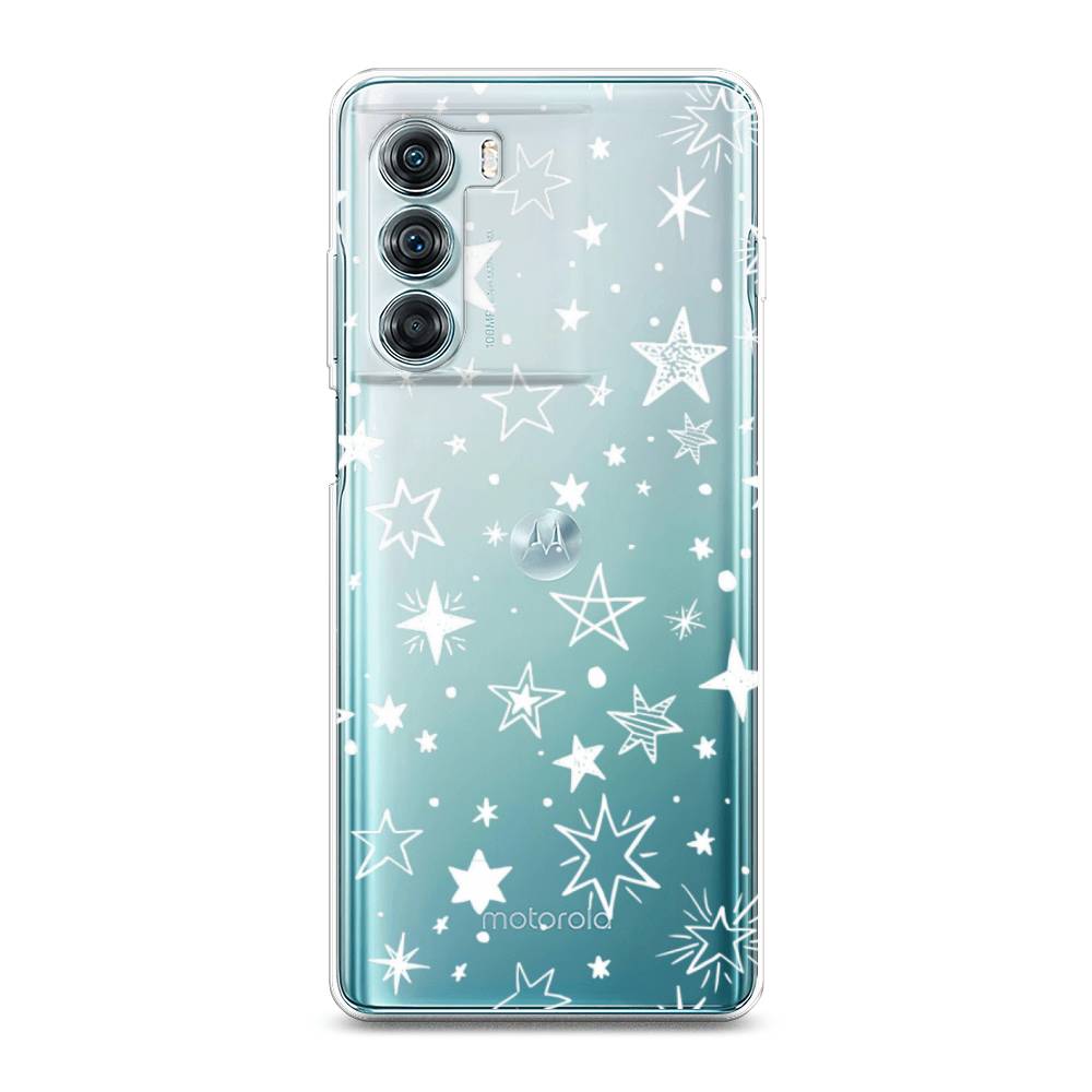 фото Силиконовый чехол "звездочки графика белая" на moto edge s30 awog