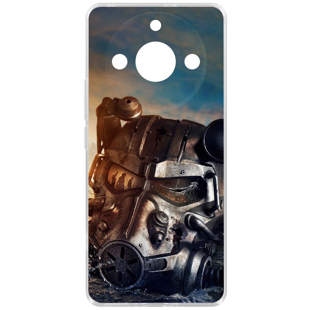 

Чехол-накладка Krutoff Clear Case Фоллаут (Fallout) - Шлем Т-60 для Realme 11 Pro+, Прозрачный