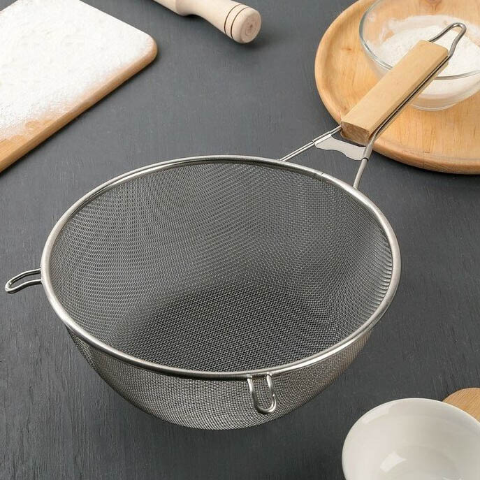 

Сито Доляна с ручкой "Стандарт", 24 см, Серебристый;бежевый