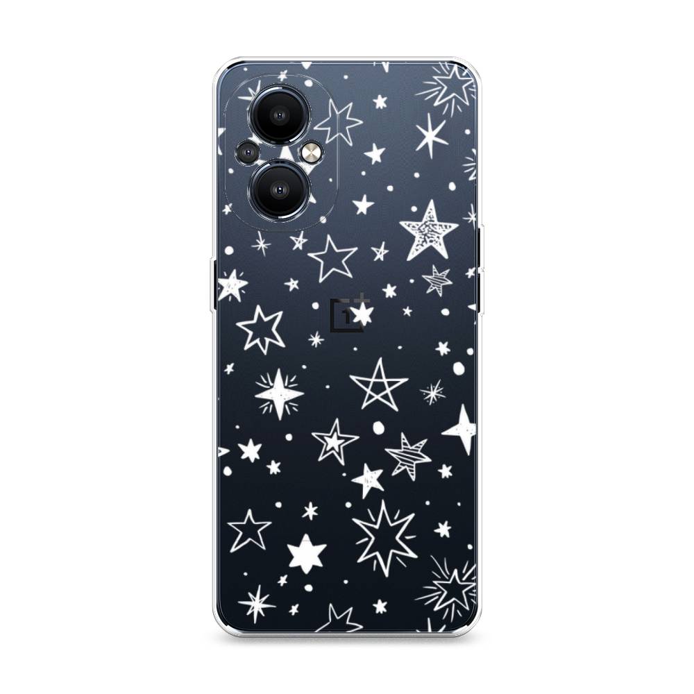 фото Силиконовый чехол "звездочки графика белая" на oneplus nord n20 5g awog