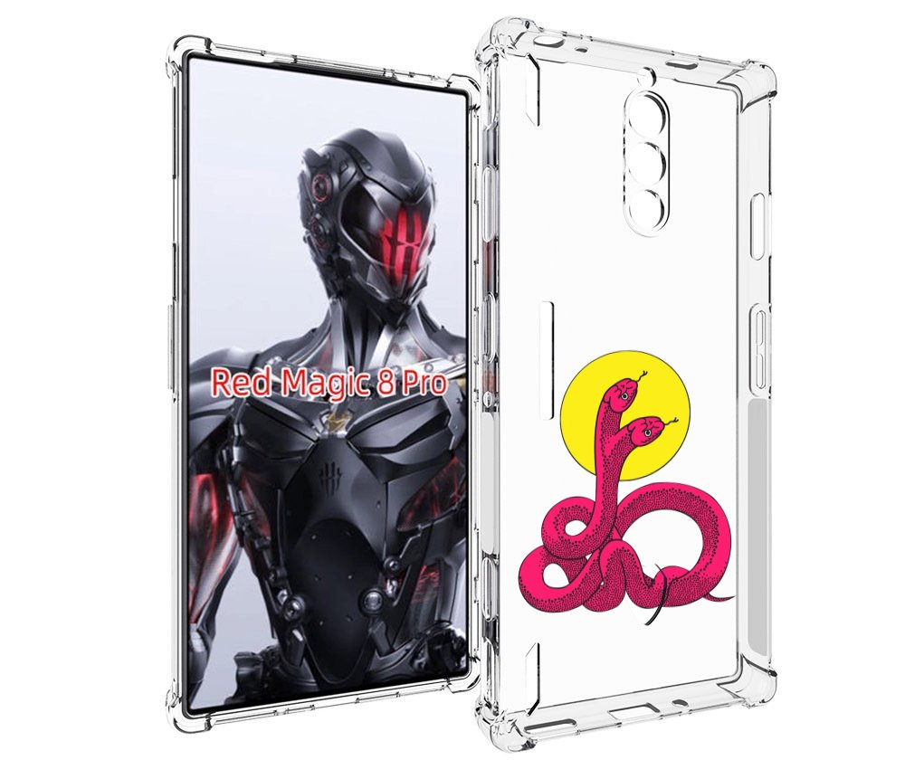 Чехол MyPads двухголовая-змея для ZTE Nubia Red Magic 8 Pro / Red Magic 8 Pro Plus