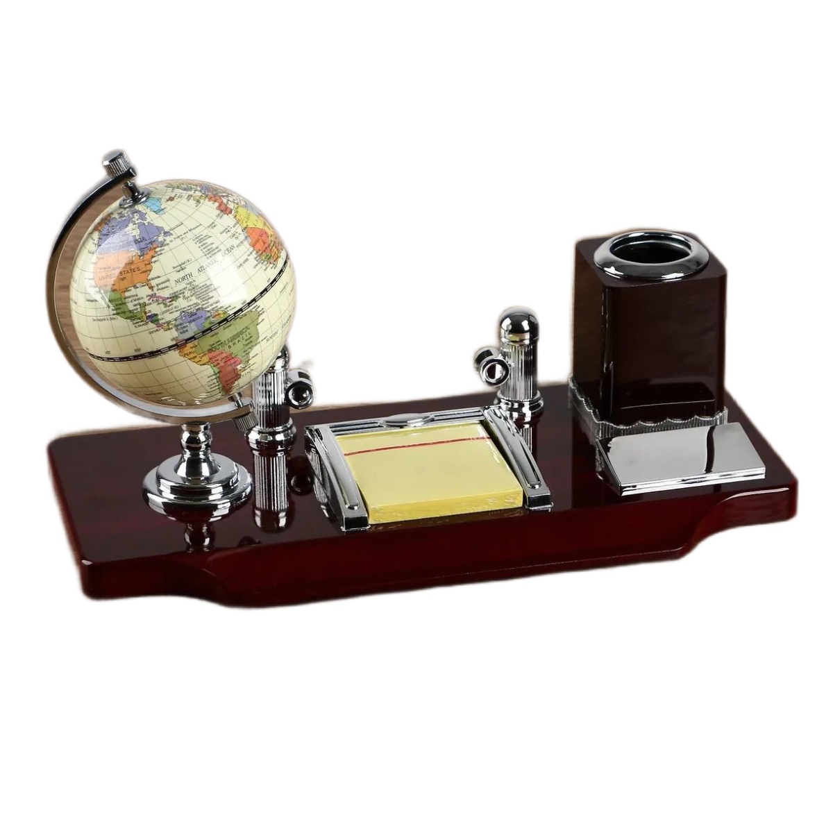 Набор настольный 5в1 (карандашница, глобус, блокнот, визитница, лого)
