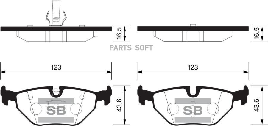 

Колодки Дисковые Задние Bmw E46 1.6i-2.8i/D 98>, Rover 75 99> Sangsin brake S Sp2162