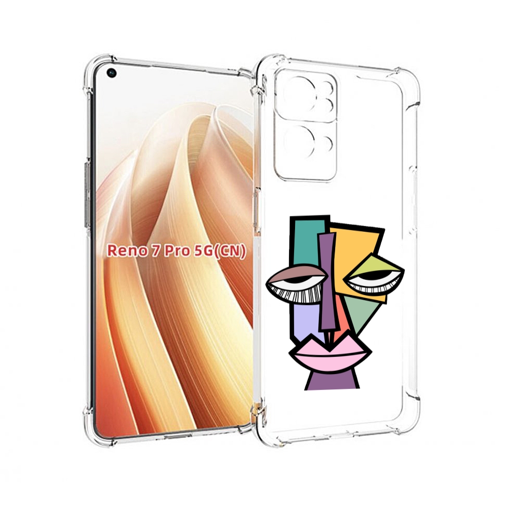 

Чехол MyPads лицо из квадратиков с глазами женский для OPPO Reno7 Pro 5G, Прозрачный, Tocco