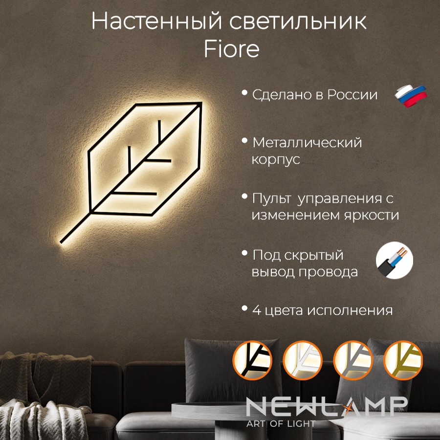 Настенный светильник NEWLAMP Fiore черный, A-211102