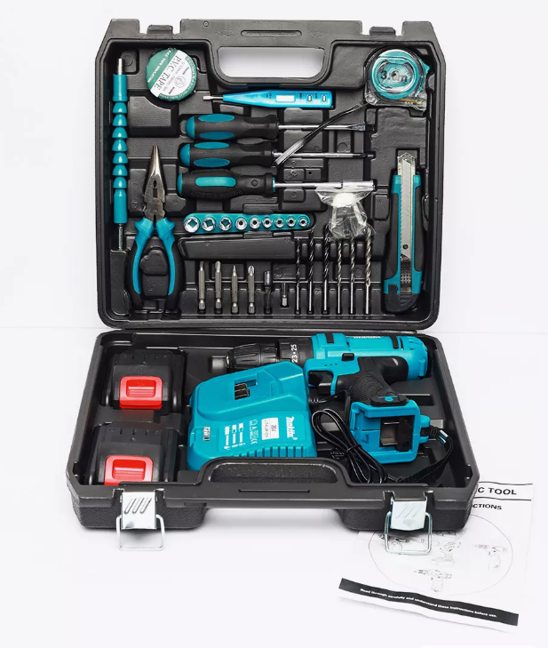 

Аккумуляторная дрель-шуруповерт Makita DF488DWAE 26V с набором инструментов