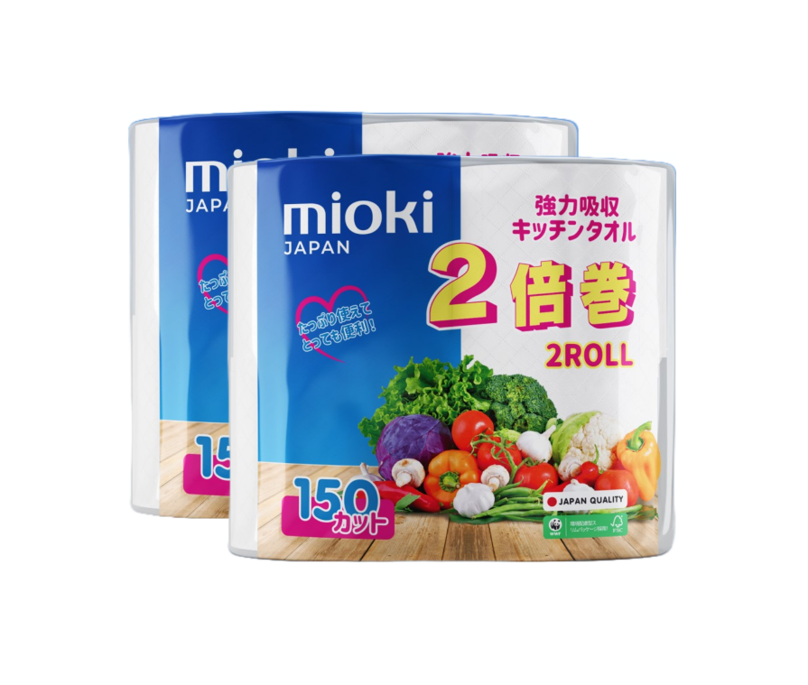 

Бумажные полотенца MIOKI 4 рулона, набор из 2 уп. по 2 рул., Белый, PB-2, набор из 2 упаковок