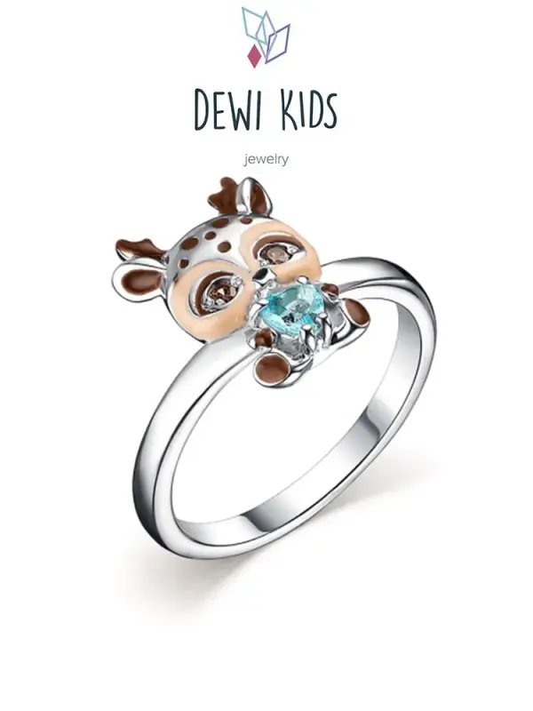 Кольцо из серебра р.13 DEWI KIDS 901012090, эмаль/фианит