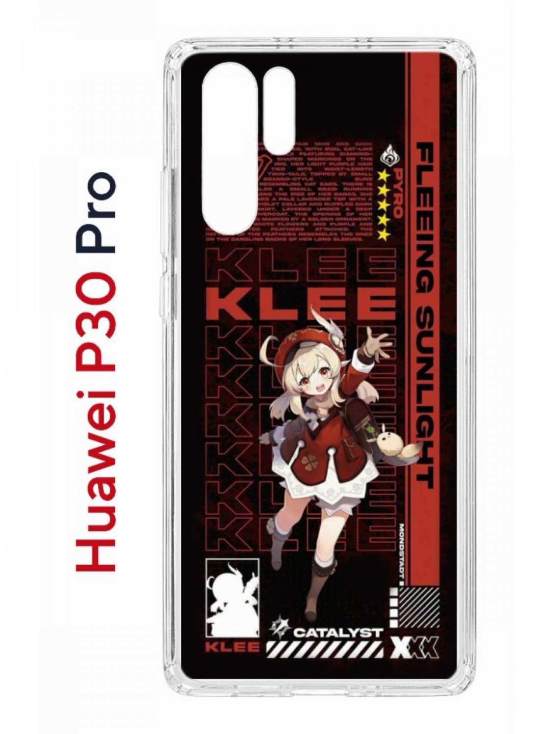 фото Чехол на huawei p30 pro с принтом kruche print klee genshin, противоударный бампер кruче