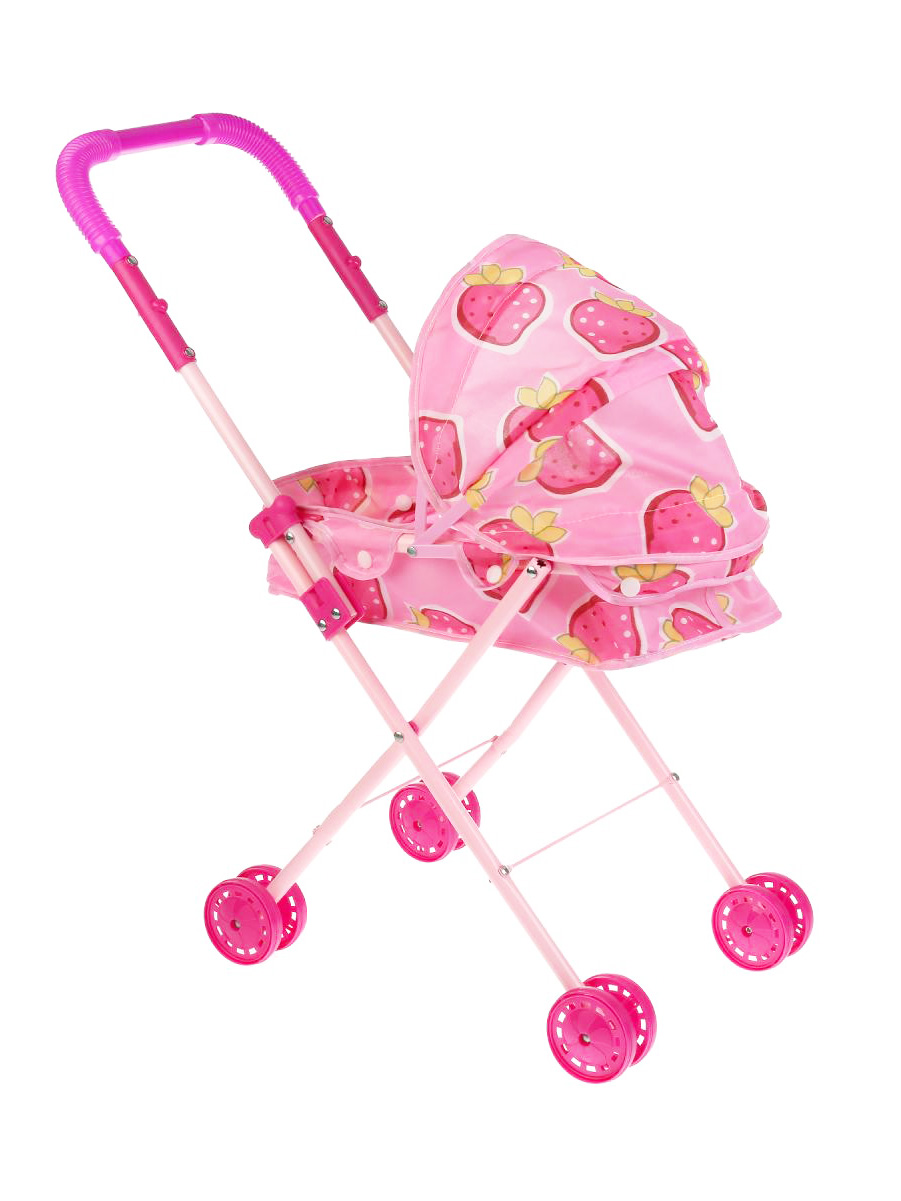

Коляска для кукол URM прогулочная складная розовая K00201, 370201 4527