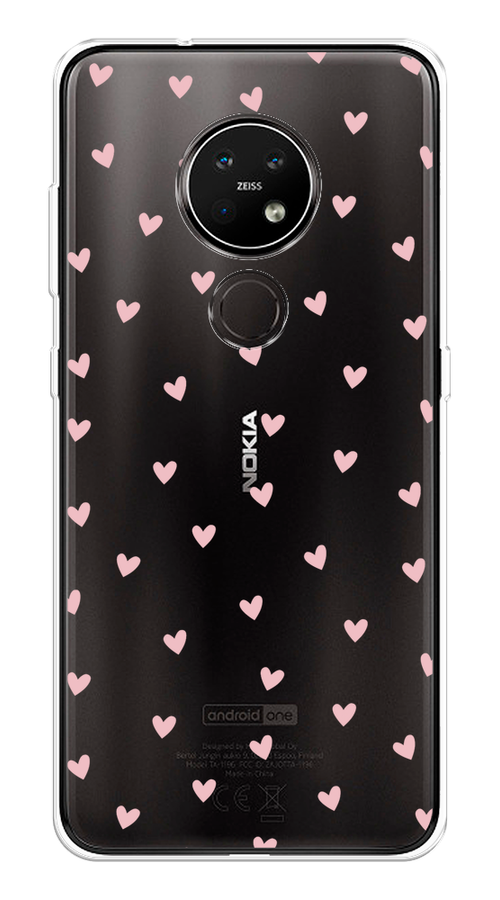 

Чехол на Nokia 6.2/7.2 "Розовые сердечки паттерн", Розовый;прозрачный, 123150-1
