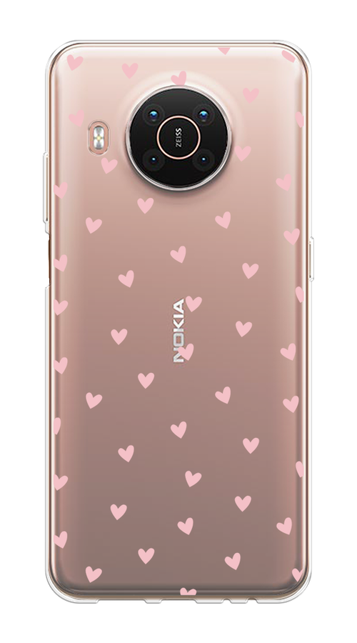 

Чехол на Nokia X20/X10 "Розовые сердечки паттерн", Розовый;прозрачный, 124250-1