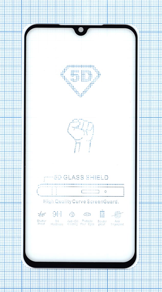 

Защитное стекло 'Полное покрытие' для Huawei Y5 (2019) черное, для Huawei Y5 (2019)
