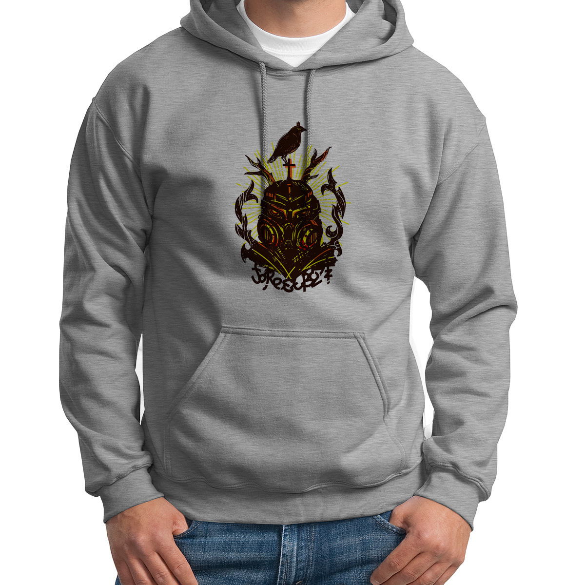 

Худи унисекс CoolPodarok Иллюстрация Сова Forest bozz серое 54 RU, Серый, S0151375