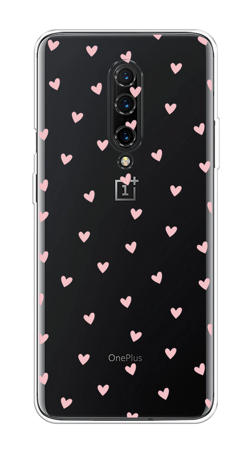 

Чехол на OnePlus 8 "Розовые сердечки паттерн", Розовый;прозрачный, 151250-1