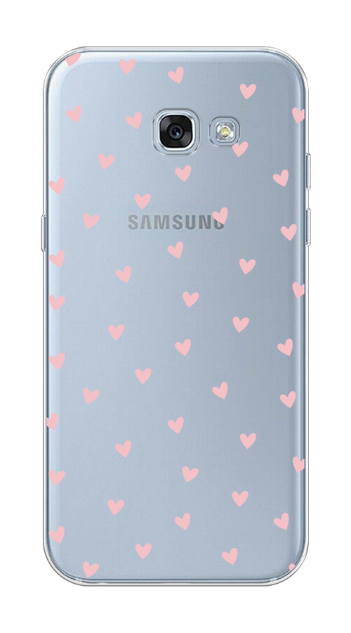 

Чехол на Samsung Galaxy A3 2017 "Розовые сердечки паттерн", Розовый;прозрачный, 20350-1