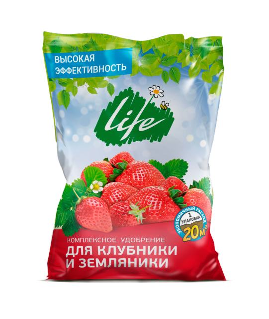 

Удобрение Life для клубники и земляники, 0,9 кг