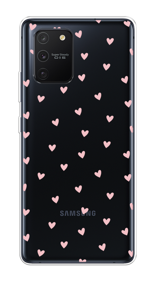 

Чехол на Samsung Galaxy A91/S10 Lite "Розовые сердечки паттерн", Розовый;прозрачный, 210050-1