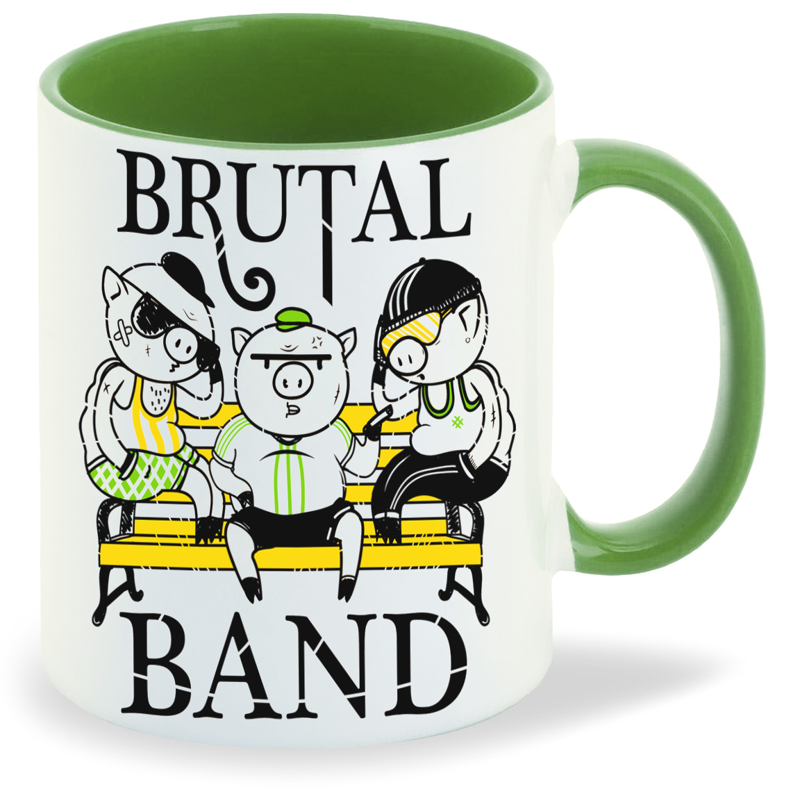 

Кружка CoolPodarok Прикол Хрюшки brutal band, Прикол Хрюшки brutal band