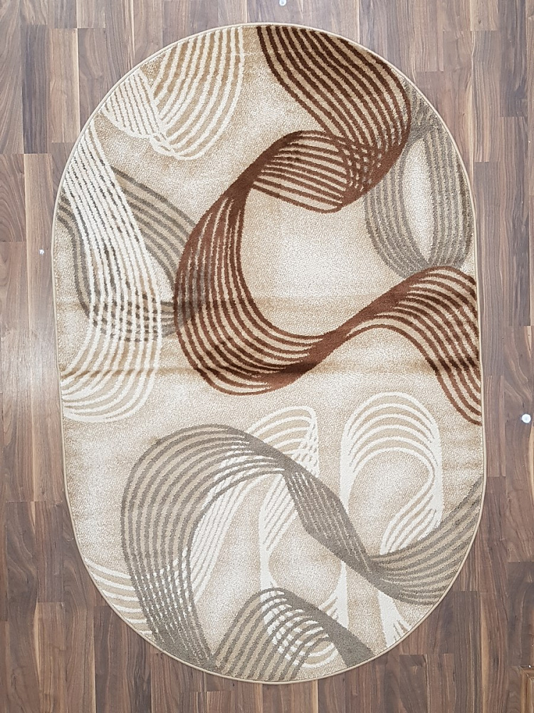 фото Ковер lara 3565a овал бежевый 1,5х2,3 sofia rugs