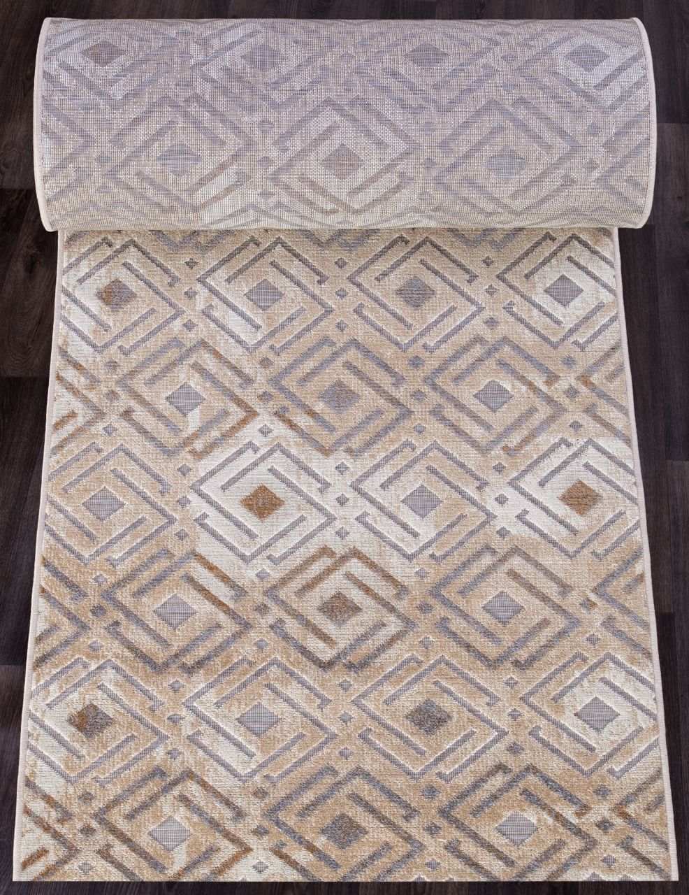 фото Ковровая дорожка sigma 6266 brown-beige merinos