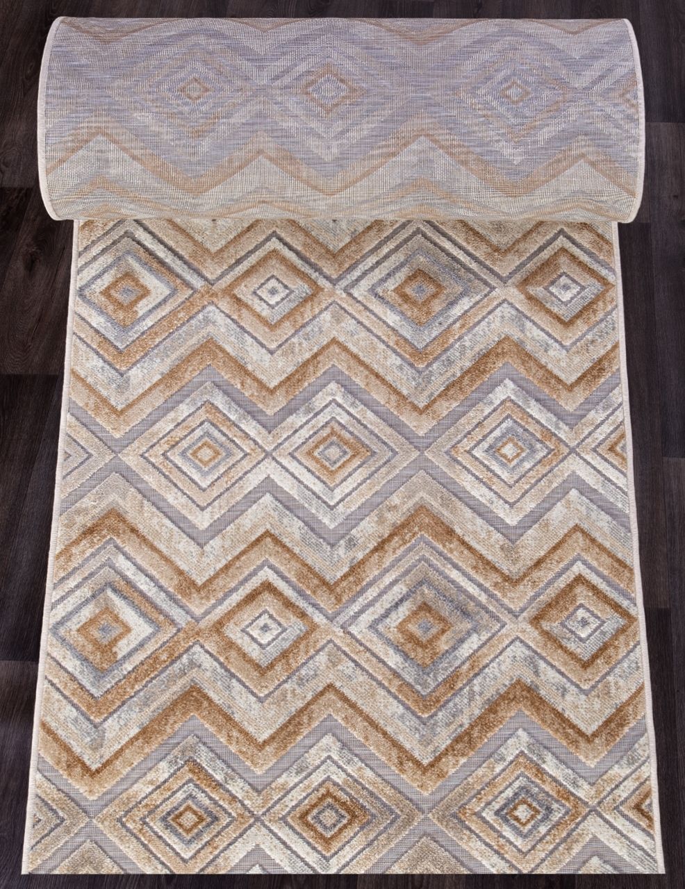 фото Ковровая дорожка sigma 6271 brown-beige merinos