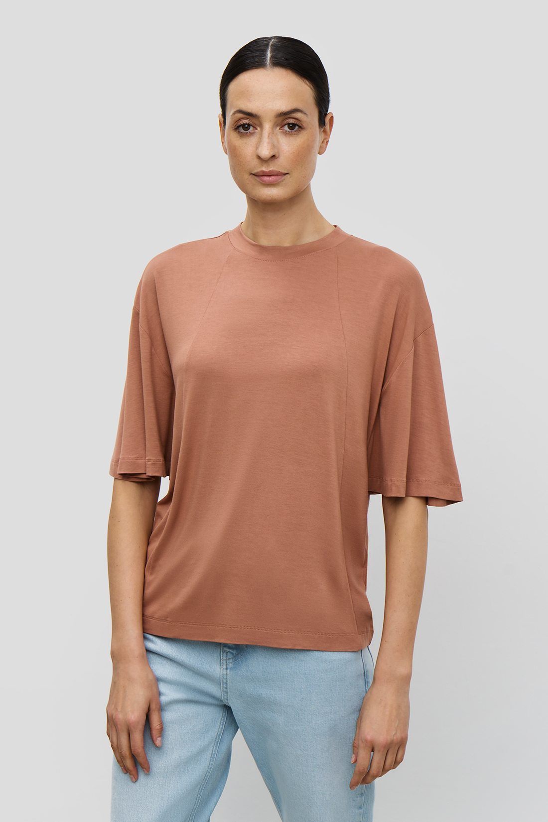 

Футболка женская Baon B2323007 бежевая 2XL, Бежевый, B2323007