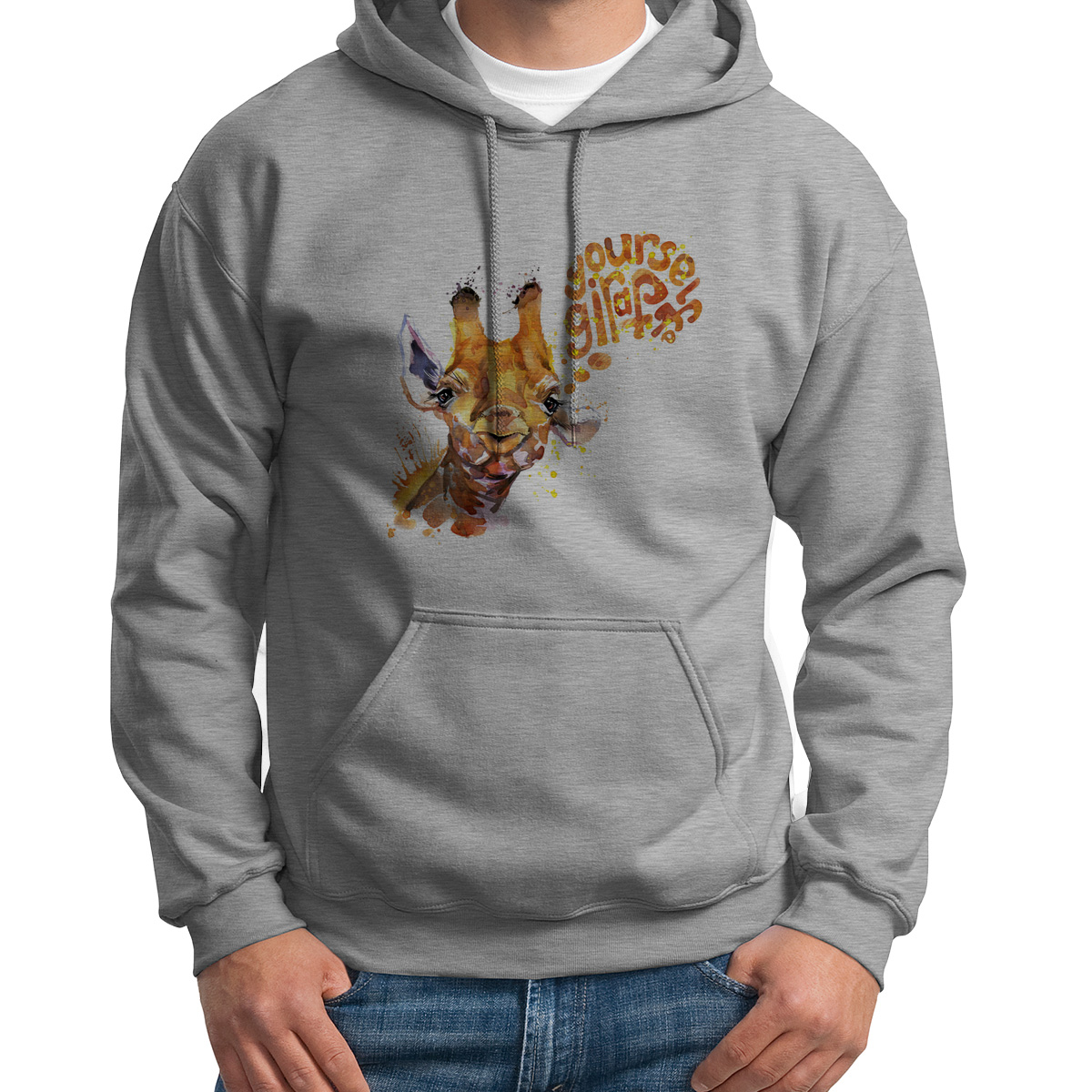 фото Худи унисекс coolpodarok краски your self giraph жираф белое 54 ru