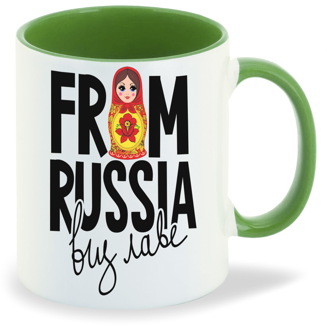

Кружка CoolPodarok Прикол From Russia матрешка, Прикол From Russia матрешка