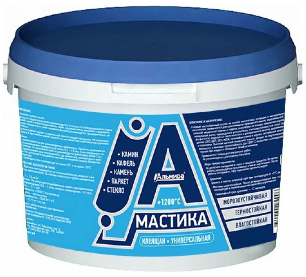

АЛЬМИРА мастика универсальная клеящая жаростойкая (4кг), Белый