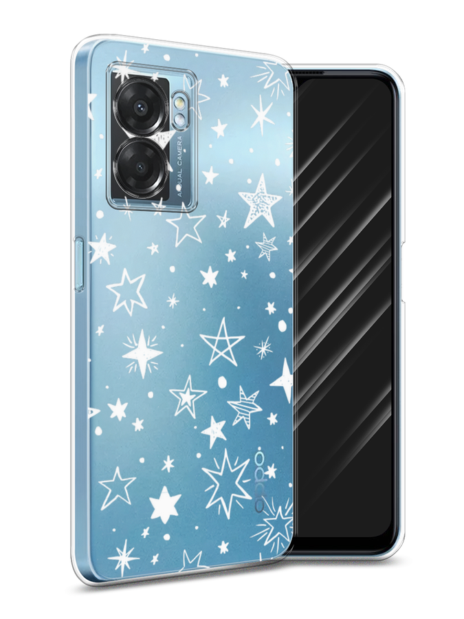 

Чехол Awog на Oppo A57 5G/A56s/OnePlus Nord N300 5G "Звездочки графика белая", Разноцветный, 2510250-7