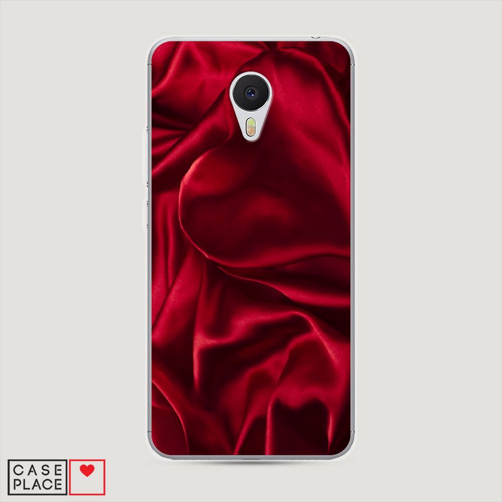 фото Чехол awog "текстура красный шелк" для meizu m3