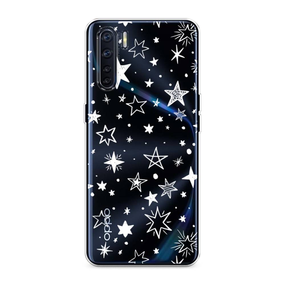 

Чехол Awog на Oppo A91/Reno 3 "Звездочки графика белая", Разноцветный, 254250-7