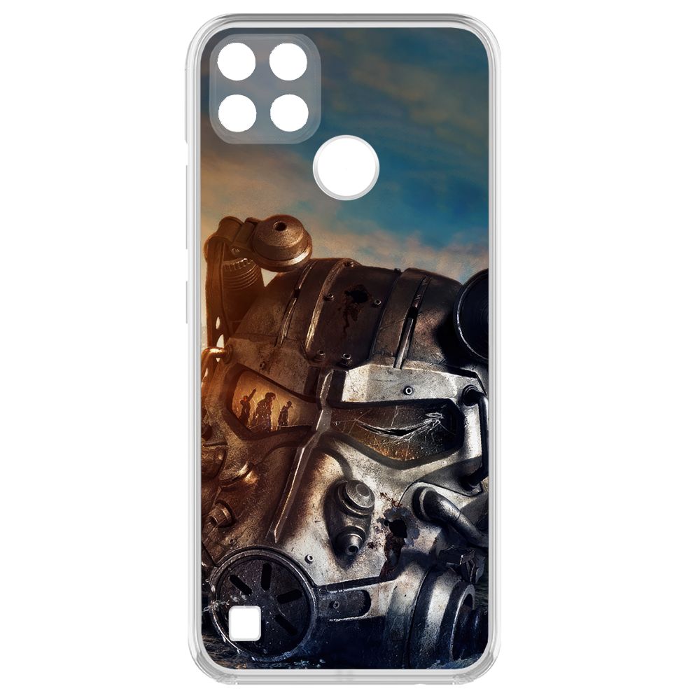 

Чехол-накладка Krutoff Clear Case Фоллаут (Fallout) - Шлем Т-60 для Realme C25Y, Прозрачный