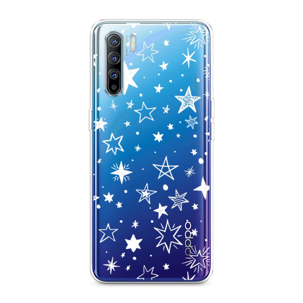 

Чехол Awog на Oppo A91/Reno 3 "Звездочки графика белая", Разноцветный, 252450-7