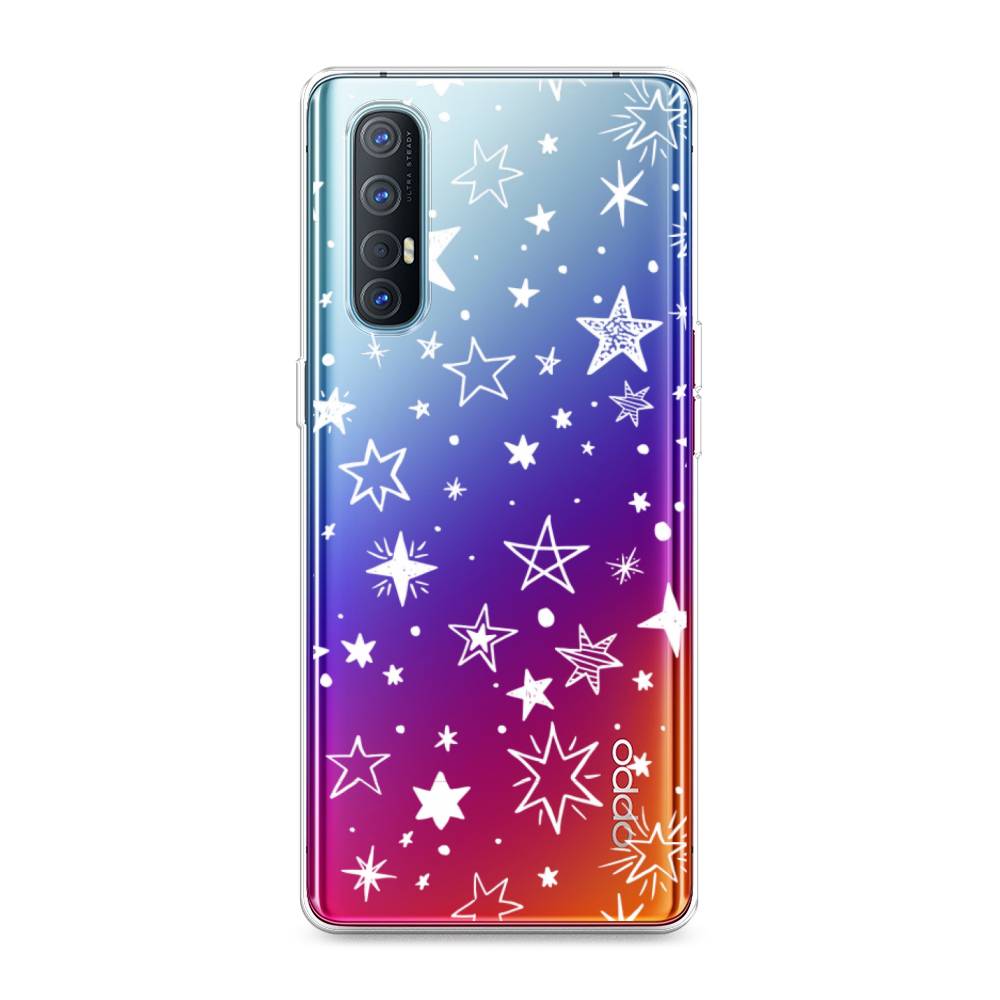 

Чехол Awog на Oppo Reno 3 Pro "Звездочки графика белая", Разноцветный, 252550-7