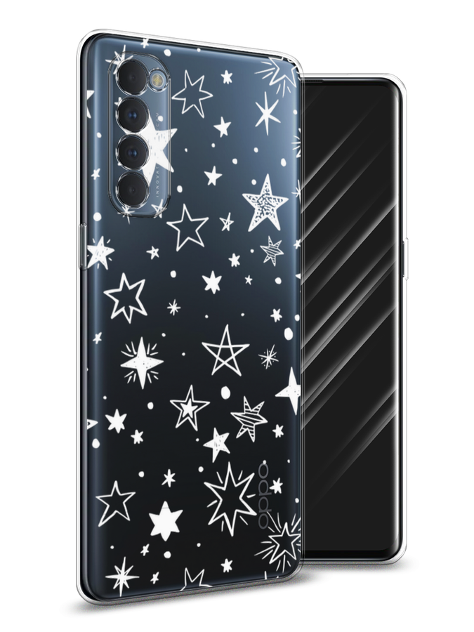 

Чехол Awog на Oppo Reno 4 Pro "Звездочки графика белая", Разноцветный, 258950-7