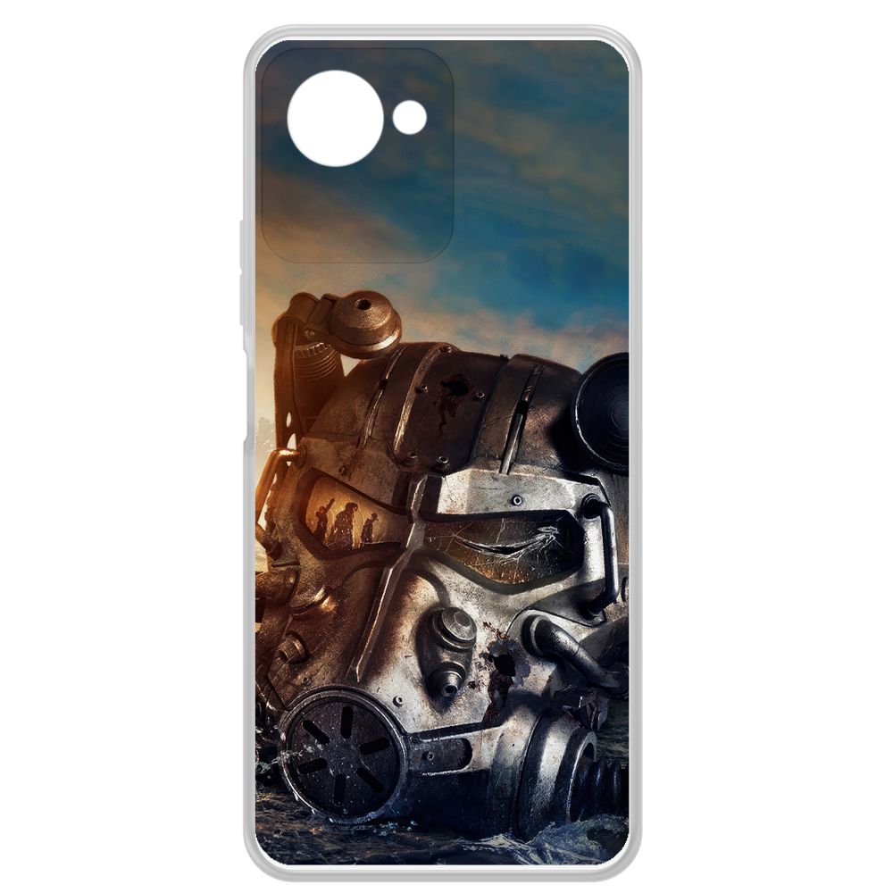 

Чехол-накладка Krutoff Clear Case Фоллаут (Fallout) - Шлем Т-60 для Realme C30s